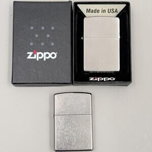Zippo Plain Brushed & Chrome Cigarette Lighter Works 19 16